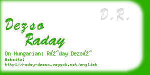 dezso raday business card